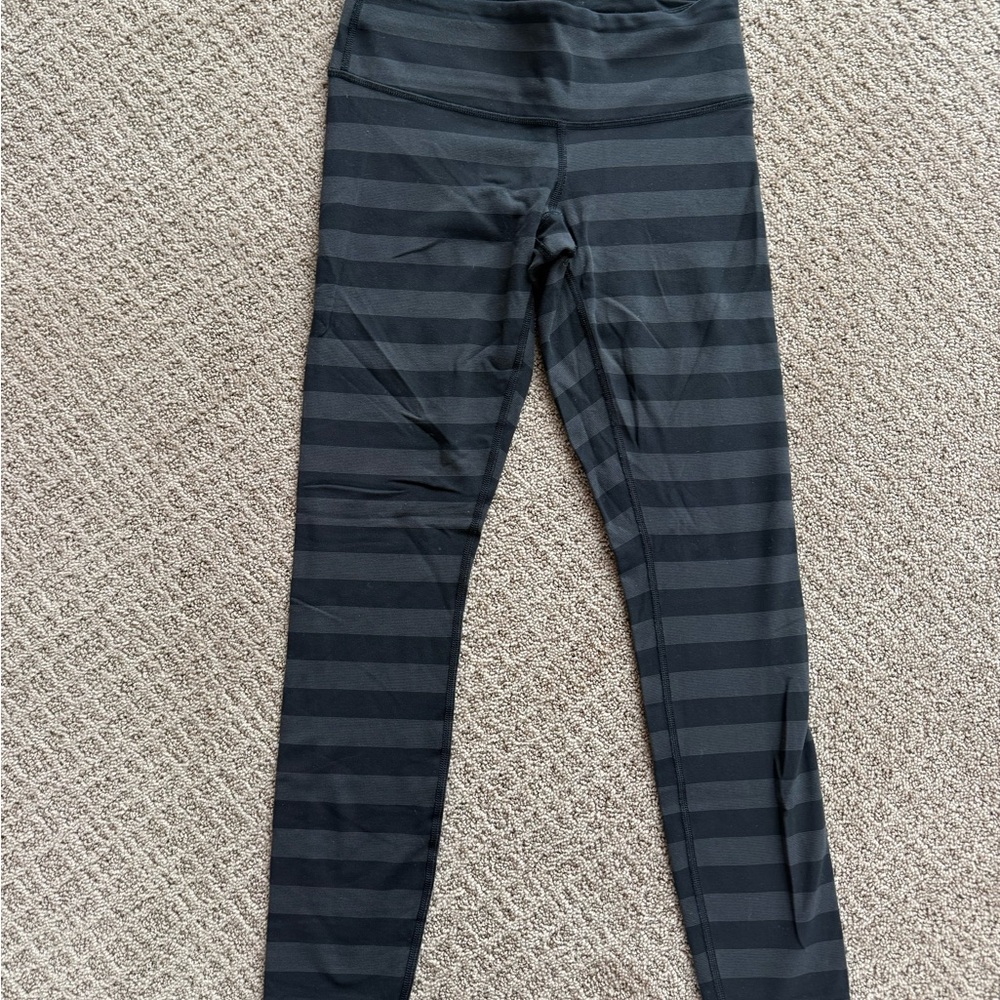 Lululemon Athletica Black Striped Leggings